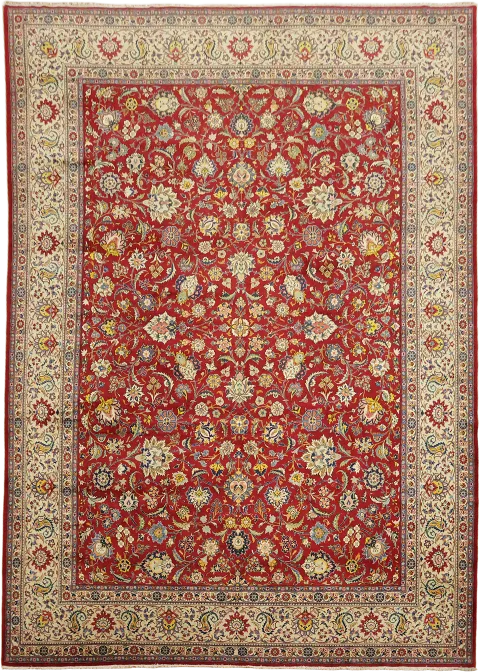 Top Quality Traditional All-Over Red Kashan Persian Area Rug 10x14