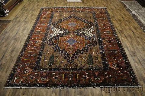 Elegant Antique Persian Large Rug with Intricate Geometric Patterns 12x17