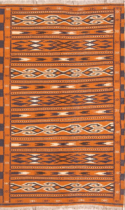 Kilim Qashqai Persian Rug Wool 4x6