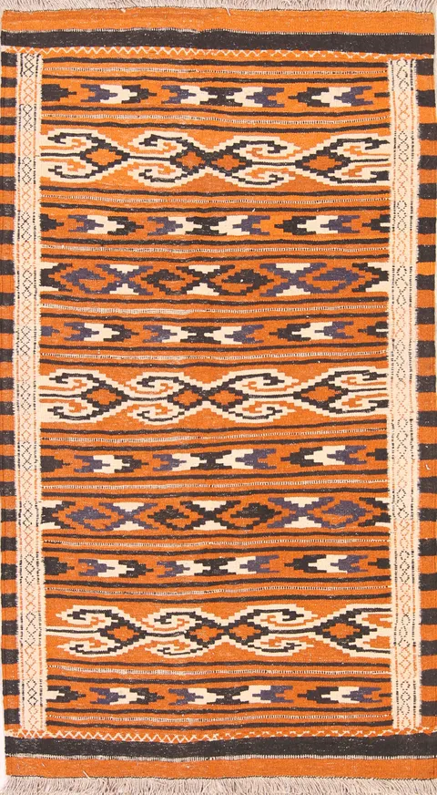 Geometric Kilim Shiraz Persian Area Rug 3x6