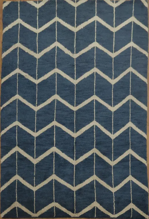 Blue Moroccan Trellis Oriental Area Rug 5x8