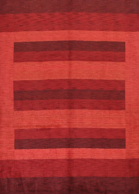 Red Striped Gabbeh Indian Area Rug 8x10