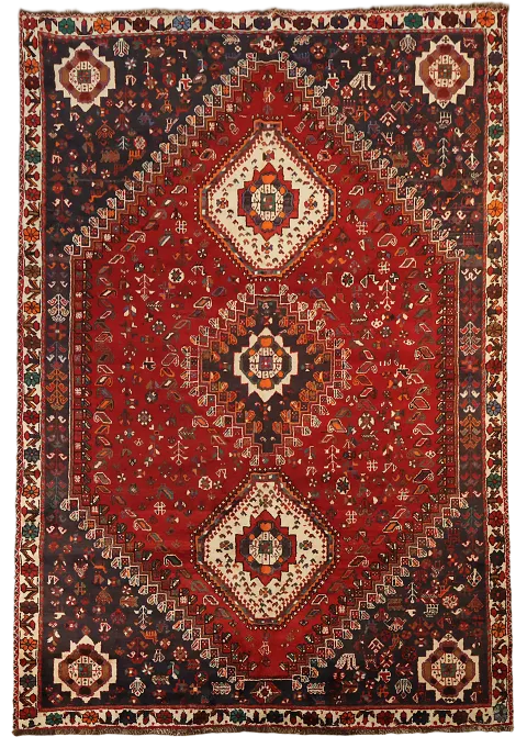 Red Tribal Geometric Kashkoli Persian Area Rug 7x10