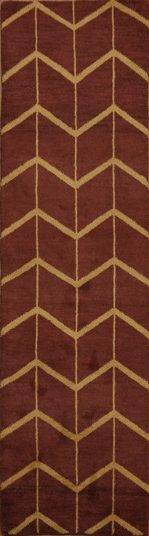 Rust Red Moroccan Trellis Runner Rug 3x9