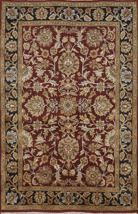 Floral Red Agra Indian Oriental Rug 4x6