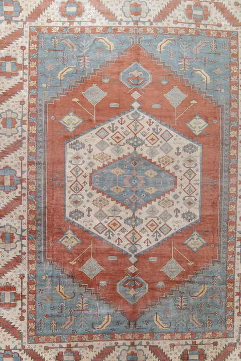 Tradition Meets Style: Luxurious and Colorful Palace Heriz Persian Rug 17x22