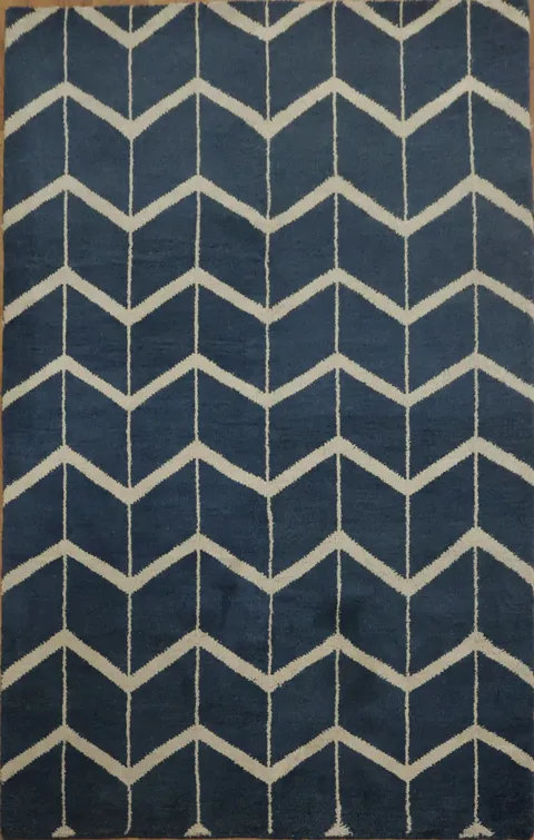 Geometric Oushak Trellis  Area Rug 5x8