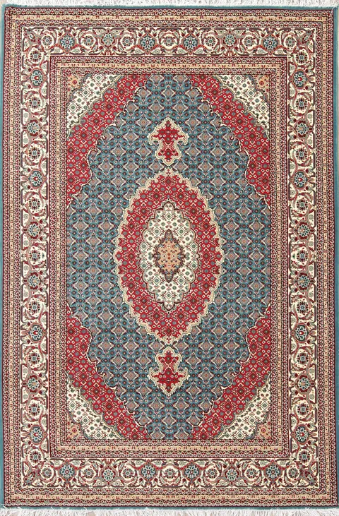 Teal Blue Floral Medallion Bidjar Turkish Oriental 7x10 Area Rug