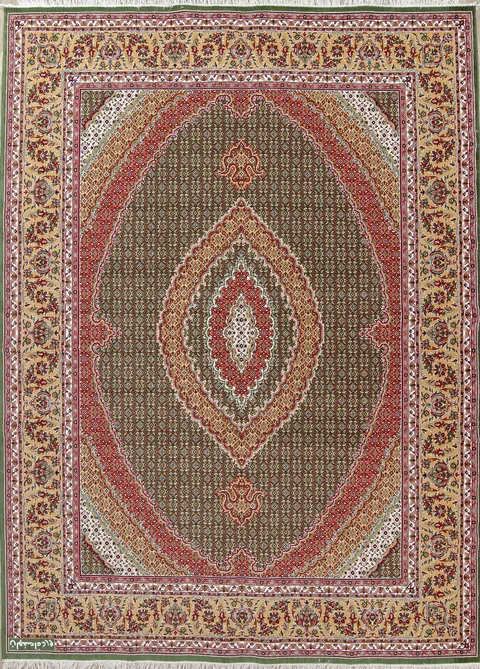 Geometric Fish Mahi Tabriz Turkish Oriental Area Rug