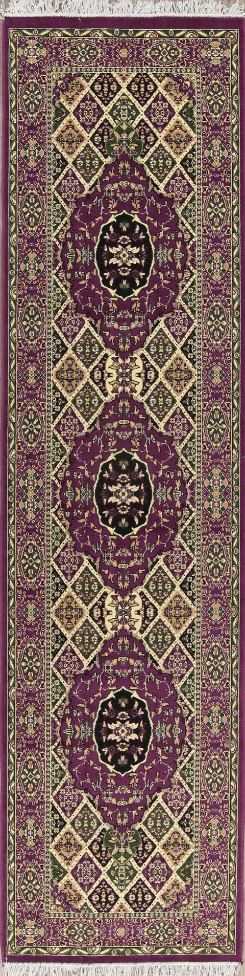 Opulent Purple Runner Rug with Exquisite Traditional Design