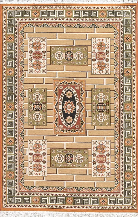 Brown Geometric Kilim Shiraz Turkish Oriental 5x7 Area Rug