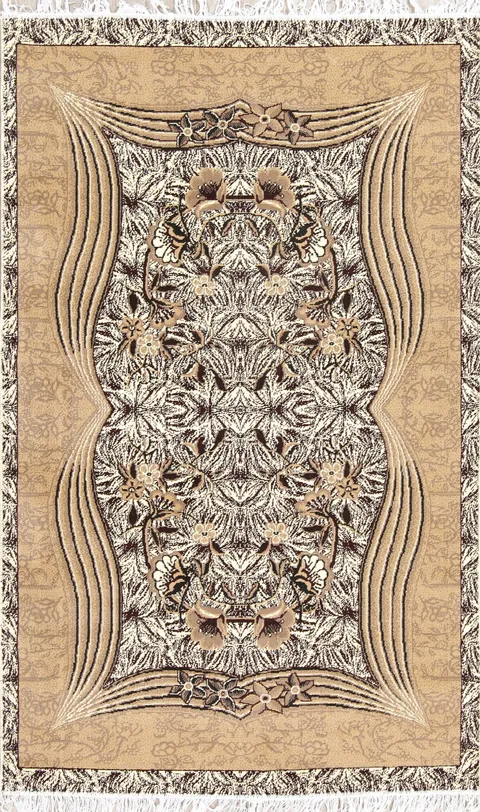 Floral Ivory Modern Turkish Oriental 5x7 Area Rug