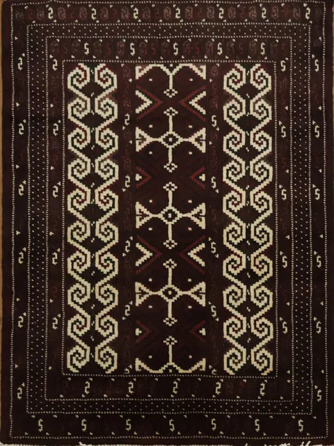 Geometric Balouch Persian Accent Rug 3x4