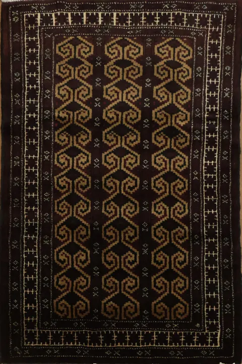 Geometric Balouch Persian Accent Rug 3x4