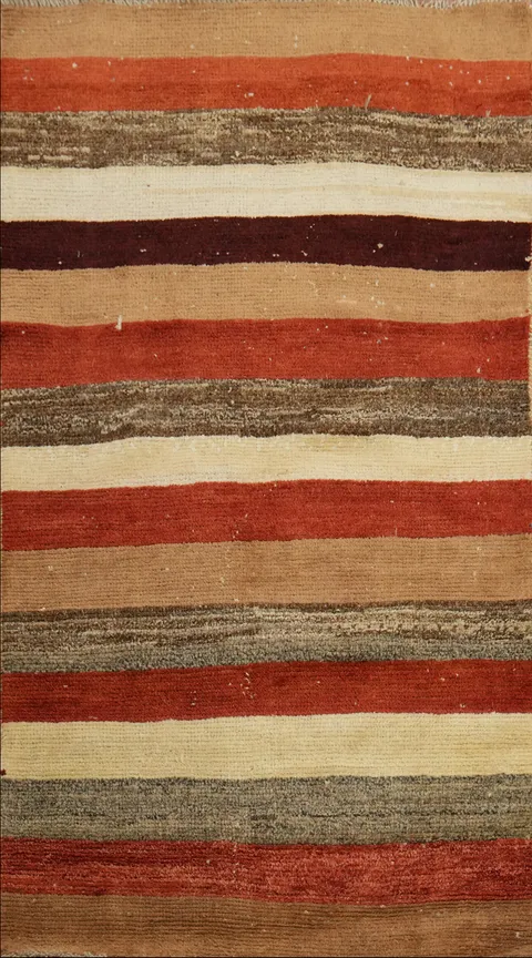 Vintage Stripe Wool Gabbeh Persian Rug 3x5