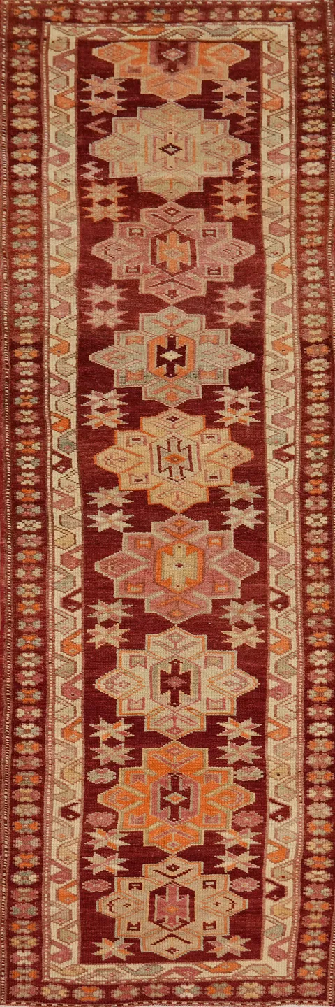 Vegetable Dye Oushak Turkish Runner Rug 3x12