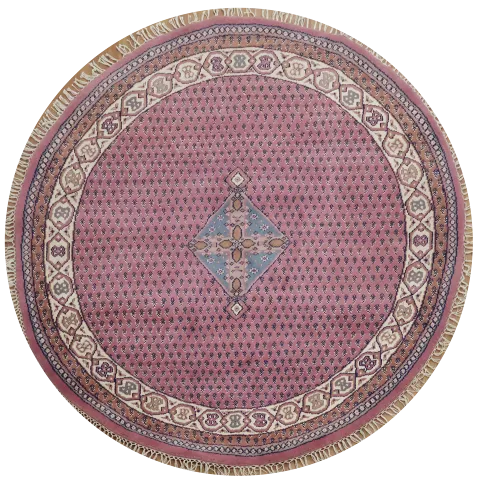 Pink Geometric Botemir Oriental Wool Rugs