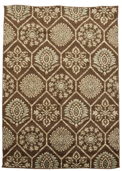 Brown Modern Turkish Oriental Area Rug 5x7