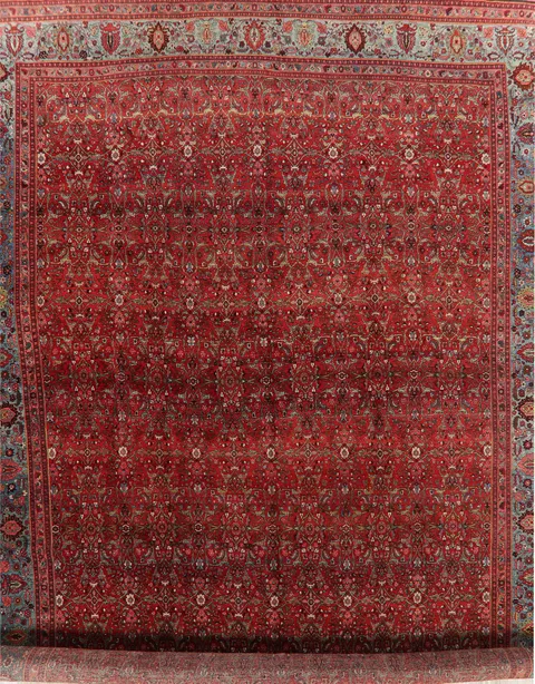 Authentic Antique Red Persian Large Rug with Stunning Vintage Detailing 15x25