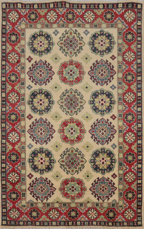 Geometric Super Kazak Pakistan Wool Rug 3x5