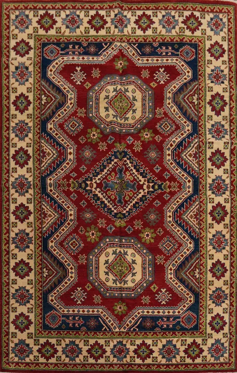 Red Super Kazak Chechen Oriental Area Rug 7x10