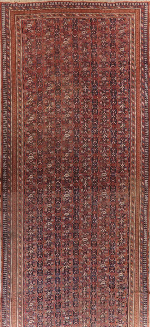Large Antique Vegetable Dye Afshar Persian Rug 9x22