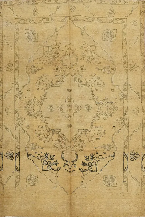 Muted Distressed Tabriz Persian Area Rug 6x10