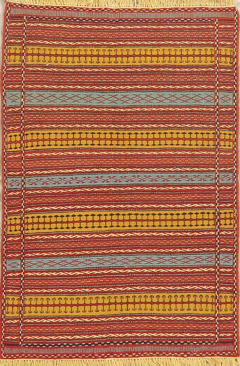 Geometric Kilim Turkish Area Rug 3x5
