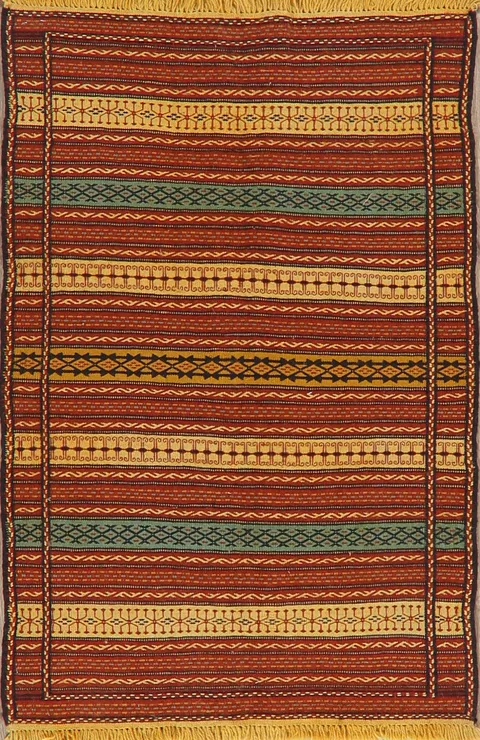 Stiped Kilim Turkish Area Rug 3x5