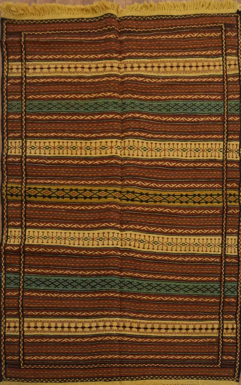 Stripe Kilim Turkish Area Rug 3x5