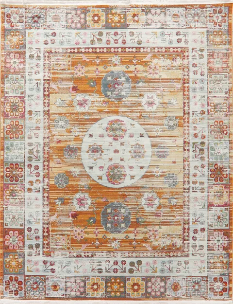 Distressed Geometric Turkish Oriental Rugs