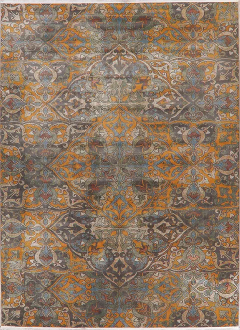Distressed Geometric Turkish Oriental Rugs