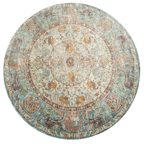 Hunting Style Distressed Inspired Runner Round Rug