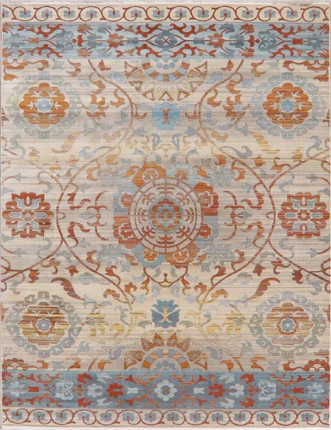 Vintage Style Distressed Heat-Set Area Rugs