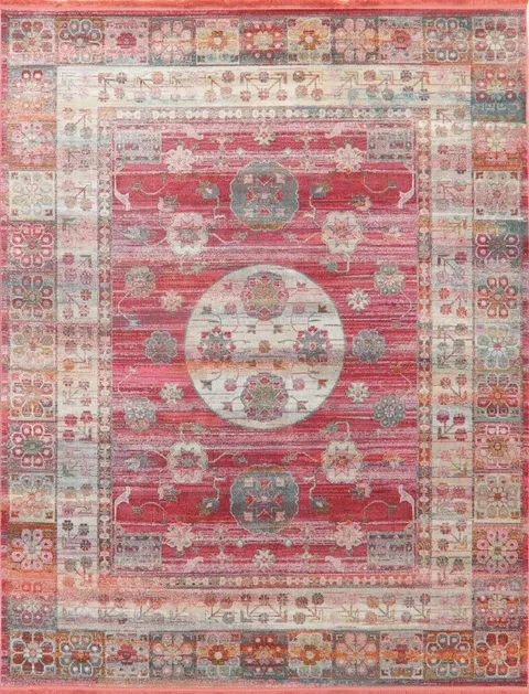 Vintage Style Distressed Heat-Set Area Rugs