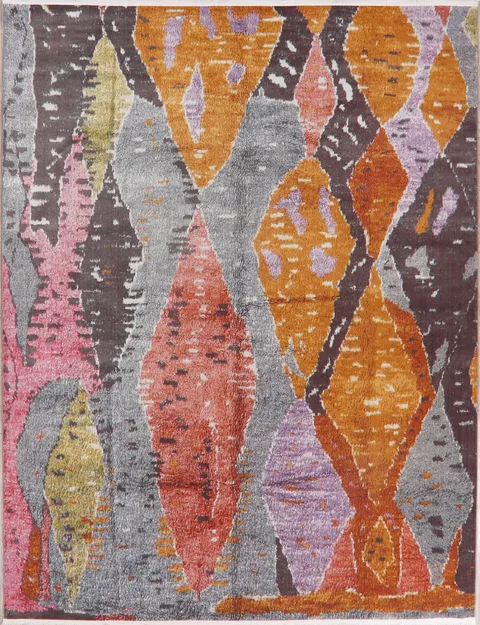 Vintage Style Abstract Distressed Heat-Set Area Rugs