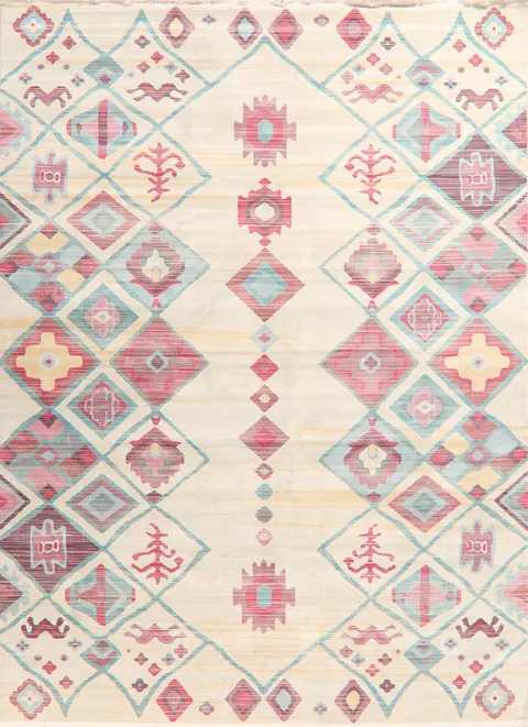 Vintage Style Distressed Heat-Set Area Rugs