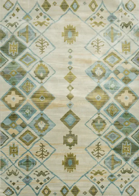 Geometric Distressed Turkish Area Rug