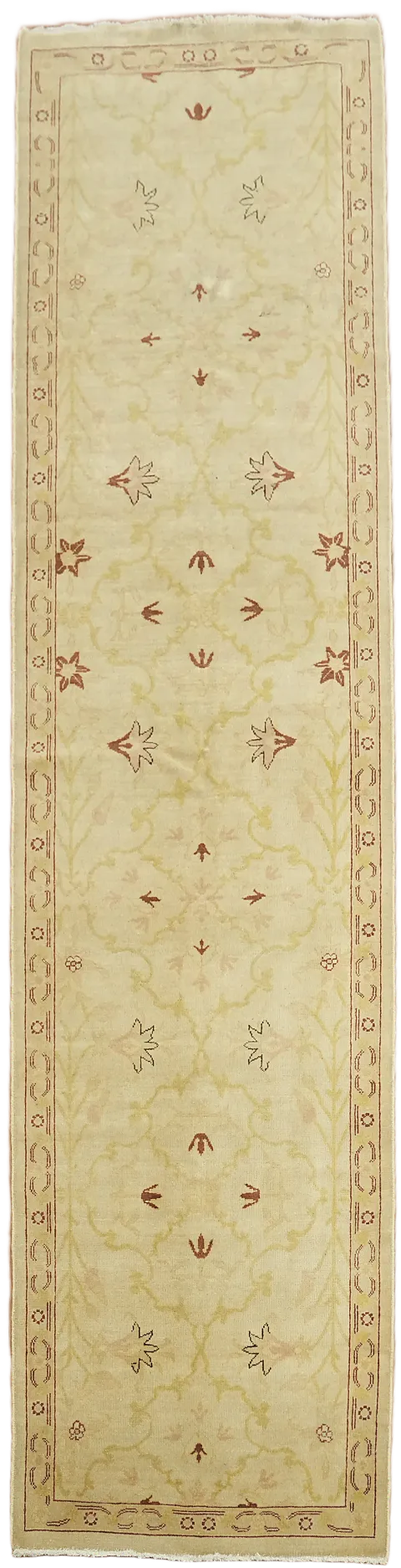 Classical Beige Egyptian Hallway Runner with Delicate Patterns 3'x11'