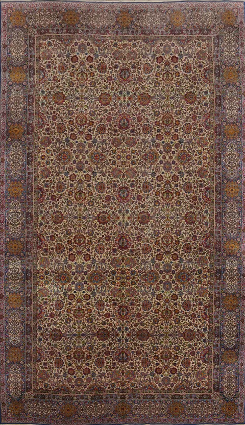 Antique Kerman Lavar Persian Large Rug 11x19