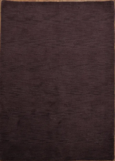Modern Deep Purple Solid Gabbeh Rug Wool 4'x6'