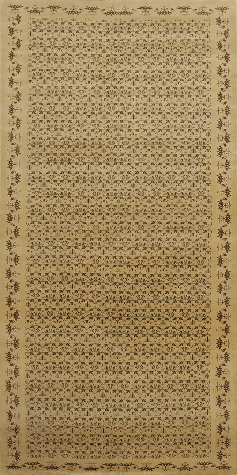 Vegetable Dye Oushak Turkish Large Rug 8x19