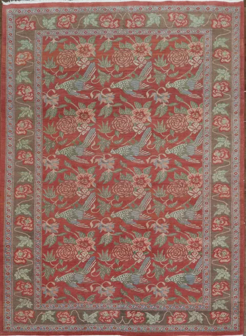 Animal Pictorial Vegetable Dye Oushak Egypt Area Rug 7x10