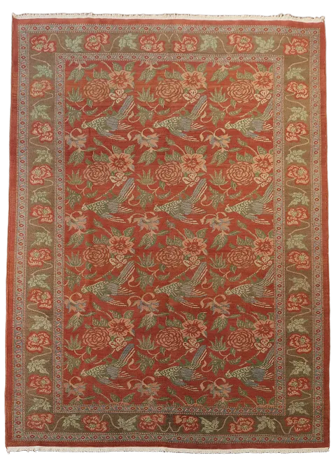 Animal Pictorial Vegetable Dye Oushak Egypt Area Rug 7x10