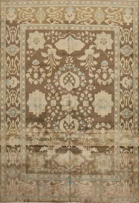 Antique Look Muted Floral Sultanabad Persian Area Rug 7x10