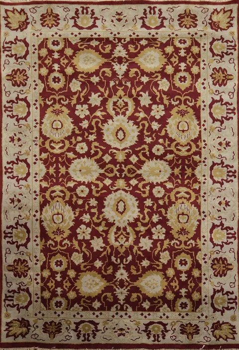 All-Over Red Floral Oushak Oriental Area Rug 9x11