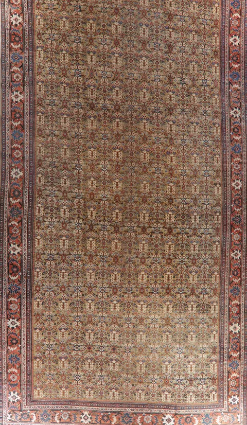 Antique Pre-1900 Sultanabad Persian Large Rug 13x22