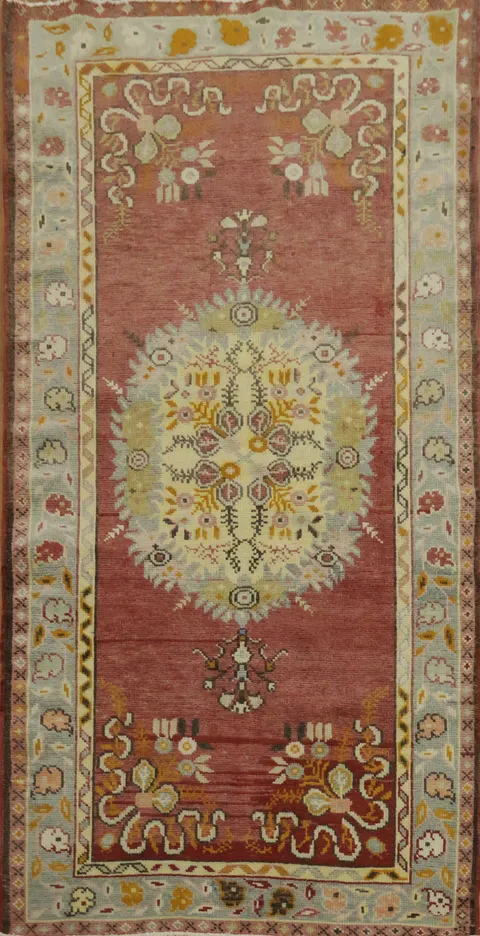 Geometric Red Anatolian Turkish Area Rug 3x6