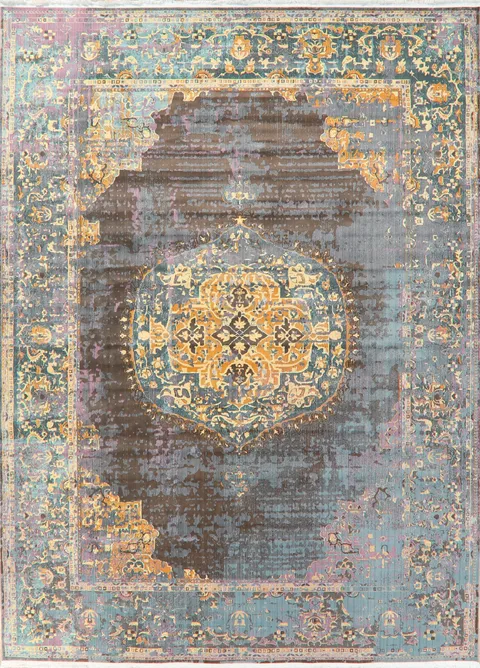 Vintage Style Floral Distressed Heat-Set Area Rugs