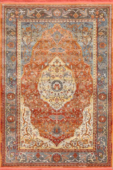 Vintage Style Floral Distressed Heat-Set Area Rugs